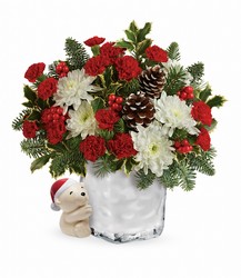 Send a Hug Bear Buddy Bouquet by Teleflora from Fields Flowers in Ashland, KY